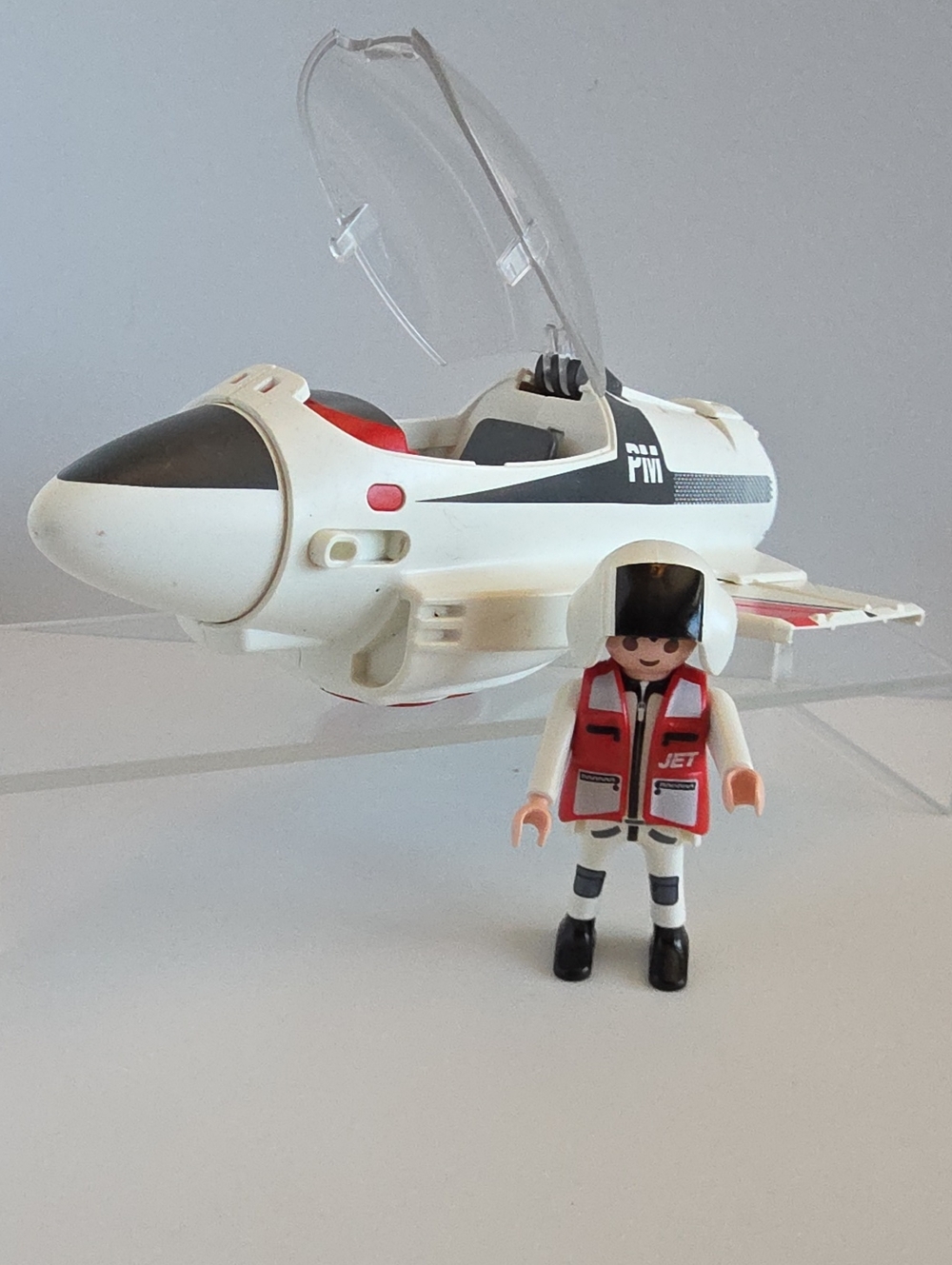 Playmobil 4342 Click & Go Jet Plane Rocket Fighter & Pilot Figure